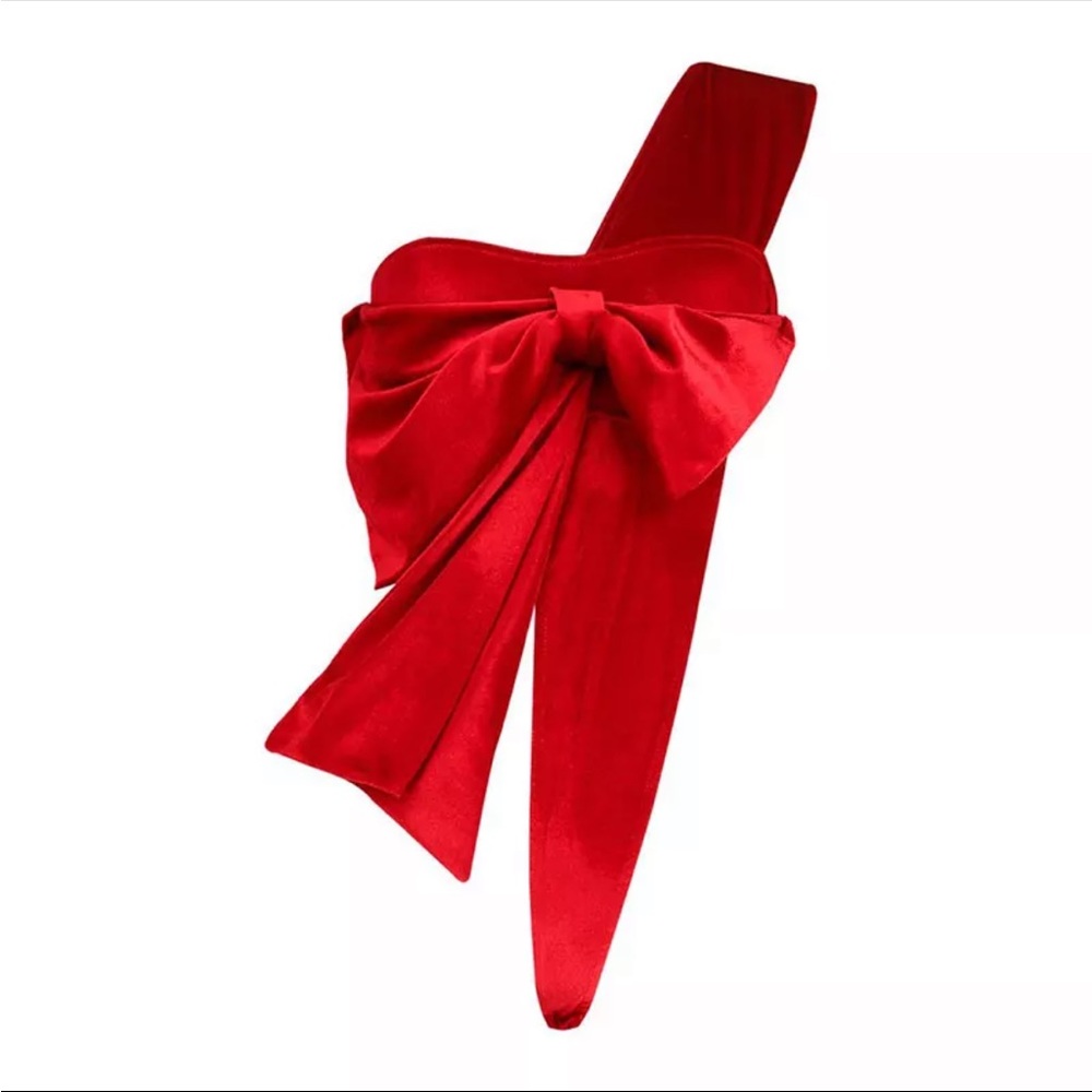 RED VELVET BOW ONE PIECE LINGERIE Sexy !!! Last One ! - Picture 3 of 4